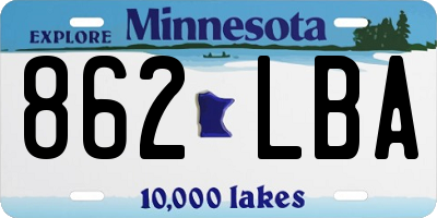 MN license plate 862LBA