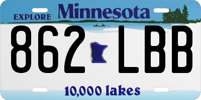MN license plate 862LBB