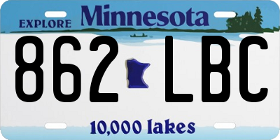 MN license plate 862LBC