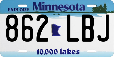 MN license plate 862LBJ