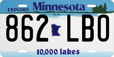 MN license plate 862LBO