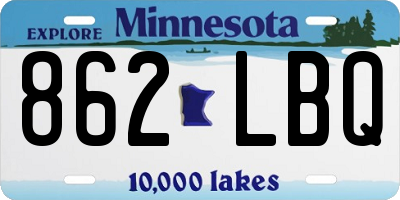 MN license plate 862LBQ