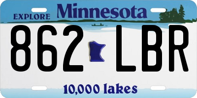 MN license plate 862LBR