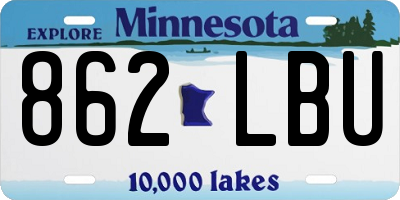 MN license plate 862LBU