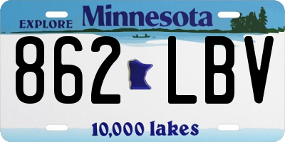 MN license plate 862LBV