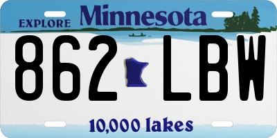 MN license plate 862LBW