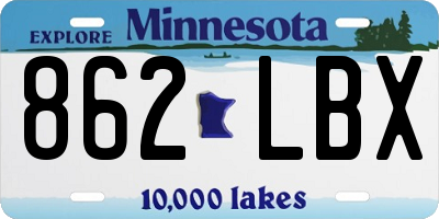MN license plate 862LBX