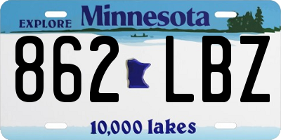 MN license plate 862LBZ