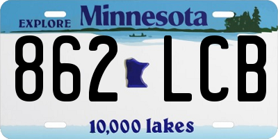 MN license plate 862LCB