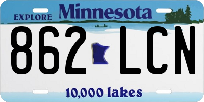 MN license plate 862LCN