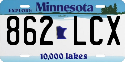 MN license plate 862LCX