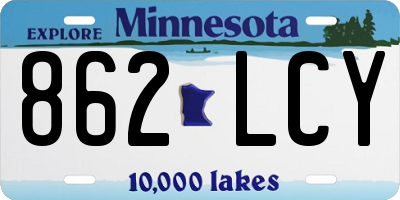 MN license plate 862LCY