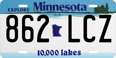 MN license plate 862LCZ