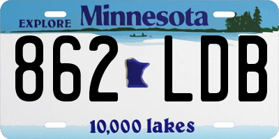 MN license plate 862LDB