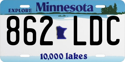 MN license plate 862LDC