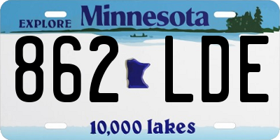 MN license plate 862LDE