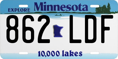 MN license plate 862LDF