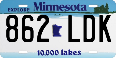 MN license plate 862LDK