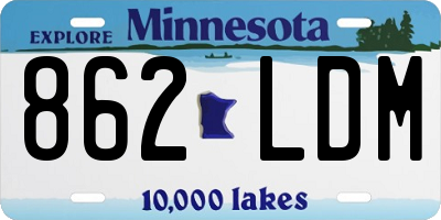MN license plate 862LDM
