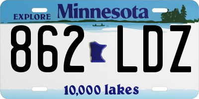 MN license plate 862LDZ
