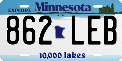 MN license plate 862LEB