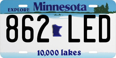 MN license plate 862LED