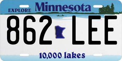 MN license plate 862LEE