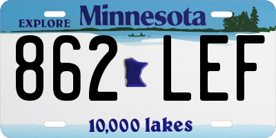 MN license plate 862LEF