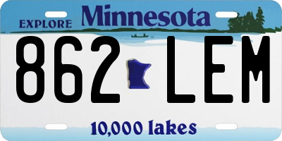 MN license plate 862LEM