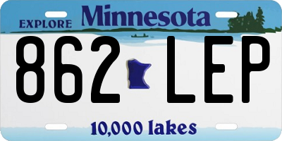 MN license plate 862LEP