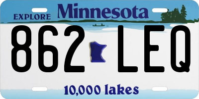 MN license plate 862LEQ