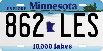 MN license plate 862LES