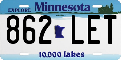 MN license plate 862LET
