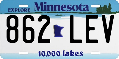MN license plate 862LEV