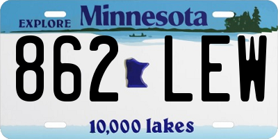 MN license plate 862LEW