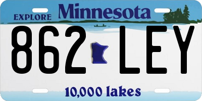 MN license plate 862LEY