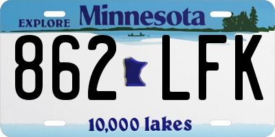 MN license plate 862LFK