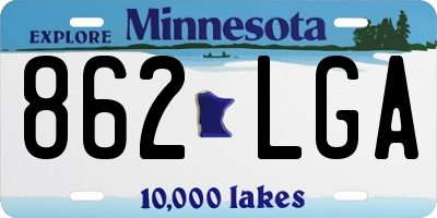 MN license plate 862LGA