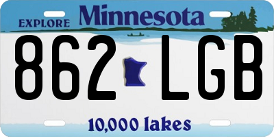 MN license plate 862LGB