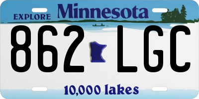 MN license plate 862LGC