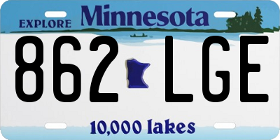 MN license plate 862LGE