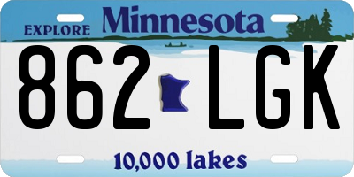 MN license plate 862LGK