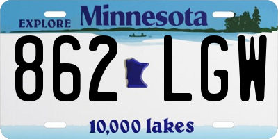 MN license plate 862LGW