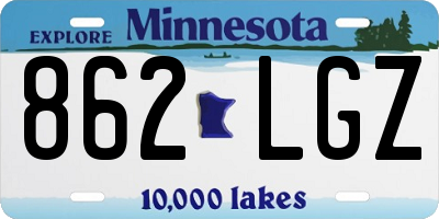 MN license plate 862LGZ