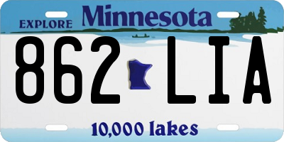 MN license plate 862LIA