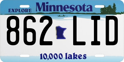 MN license plate 862LID