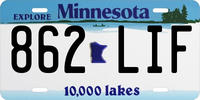 MN license plate 862LIF