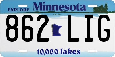 MN license plate 862LIG