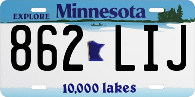 MN license plate 862LIJ