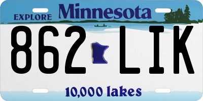 MN license plate 862LIK